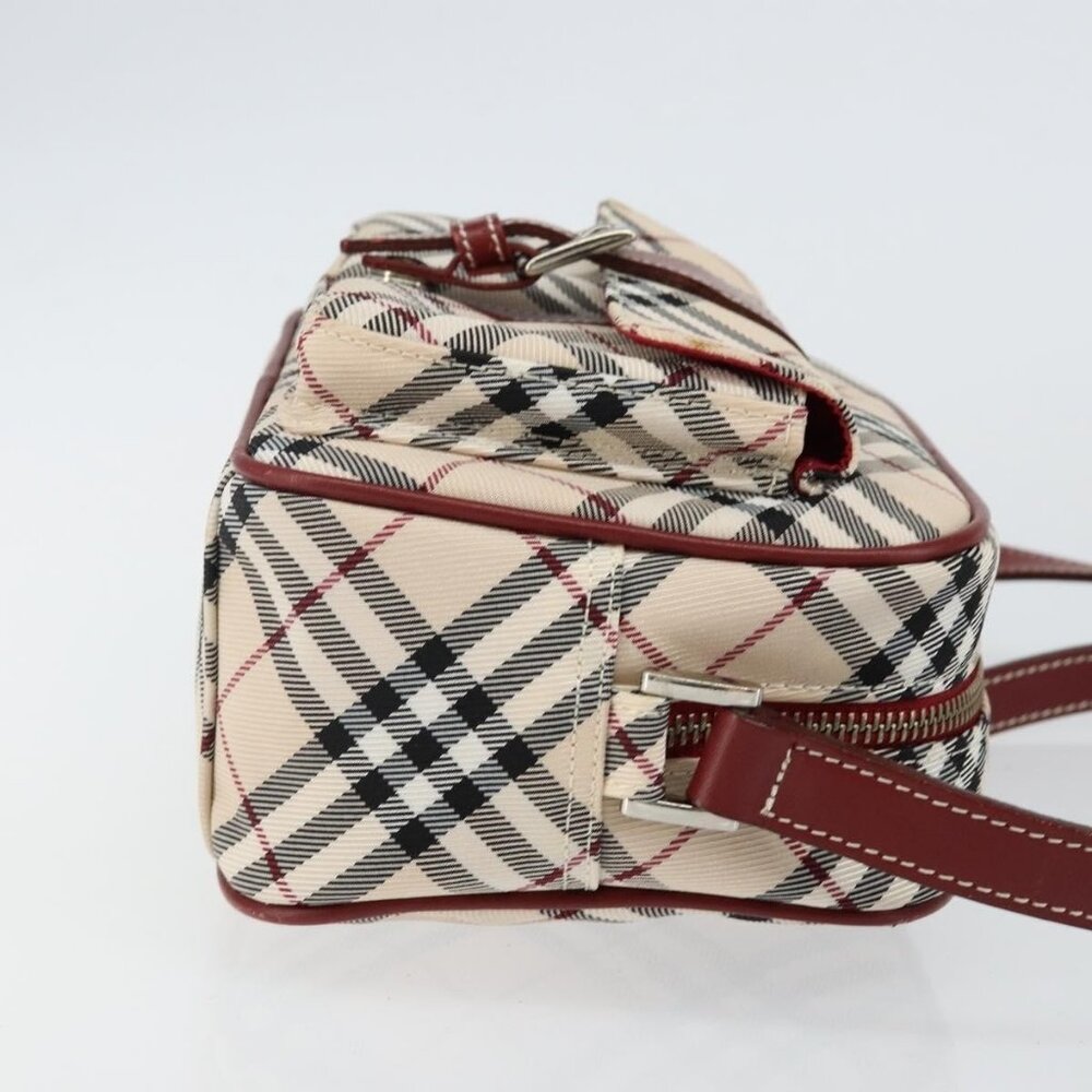 Authentic BURBERRY Nova Check Blue Label Shoulder Bag Canvas Beige Silver - Picture 11 of 16
